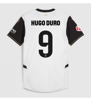 Valencia Hugo Duro #9 Hjemmebanetrøje 2024-25 Kort ærmer